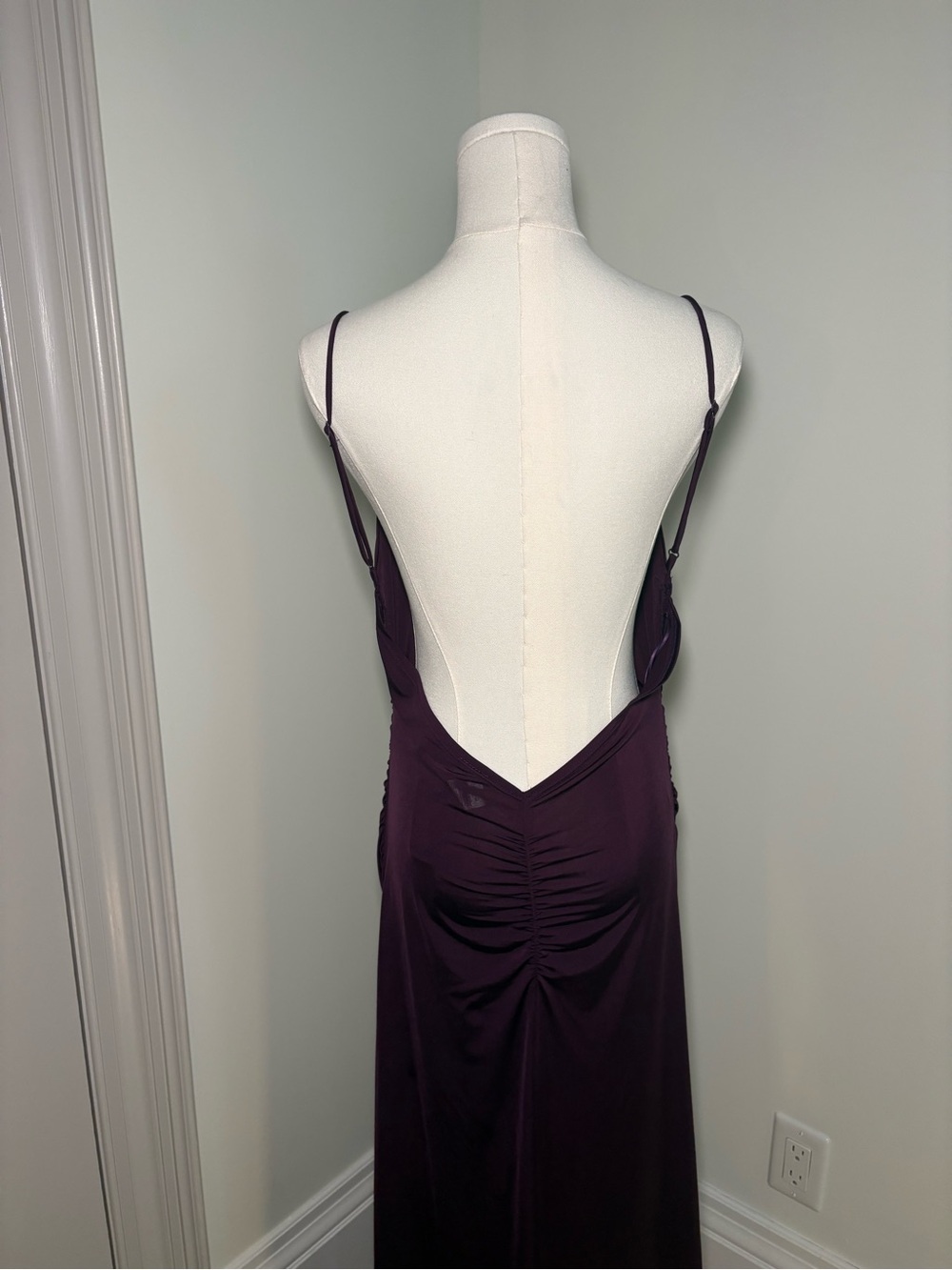 Simons Deep Plum Ruched Slip Dress - Picture 5 of 9